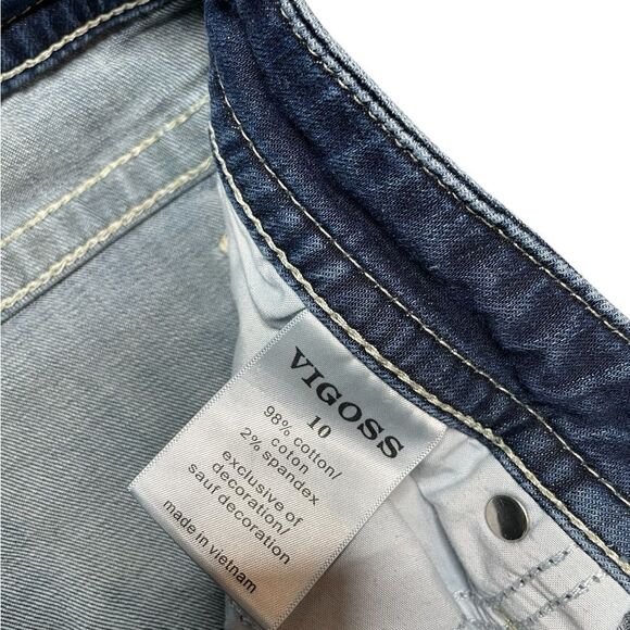 Vigoss Slim Boot Cut Jeans with Vintage Distressing - Picture 9 of 9